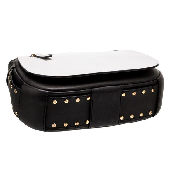 Marni Flap Bag Studded Strap Messenger Bag In Off White And Black Rare Color - Picture 5 of 7